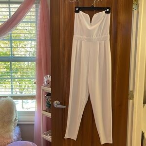 White Strapless  Jumpsuit